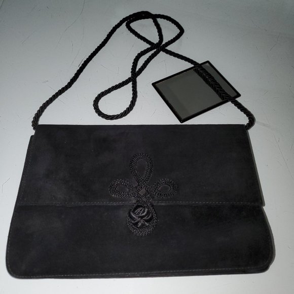 ANN TAYLOR Handbags - SUEDE CLUTCH/CROSS BODY PURSE